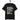 schwarzes T-Shirt mit Spruch irgendwo da draußen vermisst ein dorf seinen idioten in weiß und gold, kleines Dorf-Icon