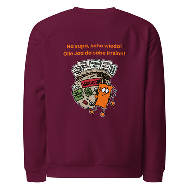 Jammerlappen „Na supa, scho wieda!“ Weihnachts-Pullover – Burgundy – Rückansicht