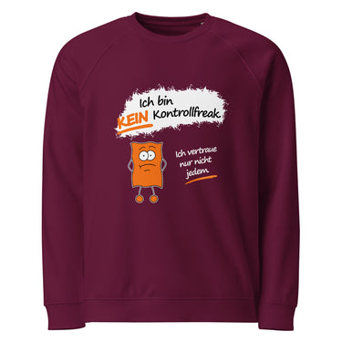 Jammerlappen „Ich bin KEIN Kontrollfreak“ Pullover – Burgundy – Vorderansicht