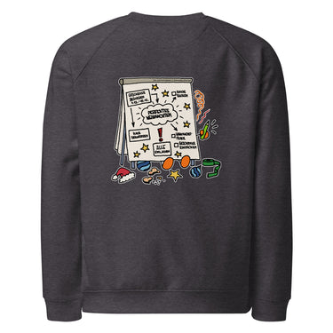 Jammerlappen „Perfektes Weihnachten“ Weihnachts-Pullover – Charcoal Melange – Rückansicht