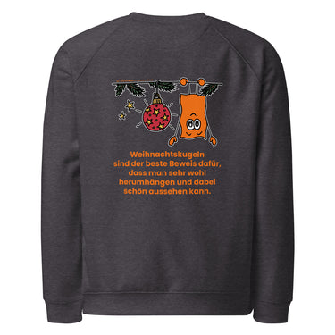 Jammerlappen „Schön herumhängen“ Weihnachts-Pullover – Charcoal Melange – Rückansicht