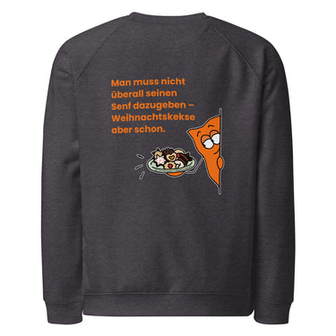 Jammerlappen „Weihnachtskekse aber schon“ Weihnachts-Pullover – Charcoal Melange – Rückansicht