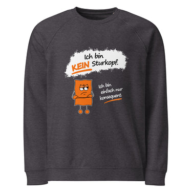 Jammerlappen „Ich bin KEIN Sturkopf“ Pullover – Charcoal Melange – Vorderansicht