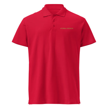 NYRRA-DESIGN Premium-Piqué-Poloshirt Rot Ton-in-Ton-Logo – Rot – Frontansicht