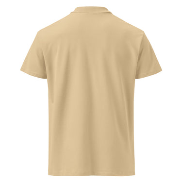 NYRRA-DESIGN Premium-Piqué-Poloshirt Sand Ton-in-Ton-Logo – Sand – Rückansicht
