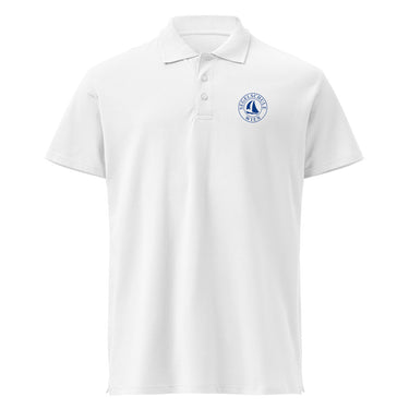 Segelschule Wien 2026 Polo-Shirt mit Segelmotiv Dtfilm – Weiß – Frontansicht
